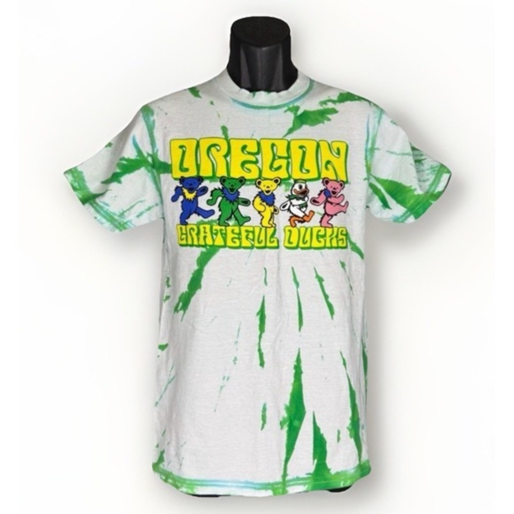 NWT Class Trip Oregon Grateful Ducks 2025 Green Tie Dye Shirt Medium Cotton Tee